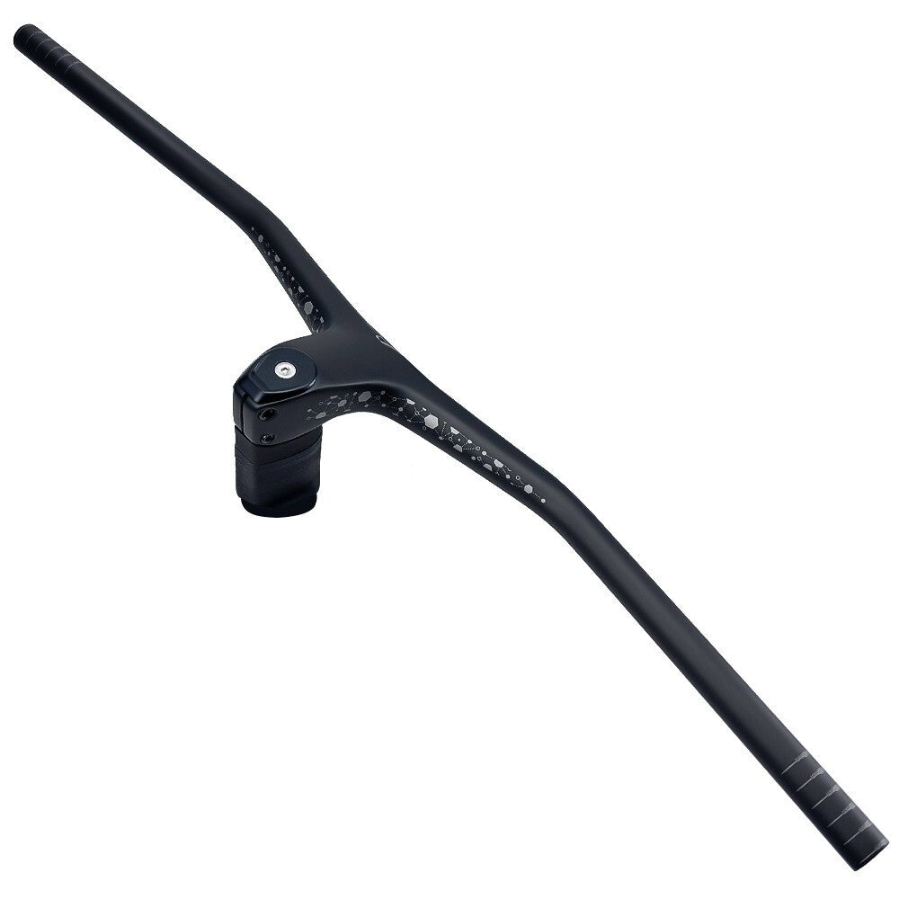 Carbon MTB Lenker Vorbau Integriert 740mm T700 280g Cockpit + Steuersatz Matt