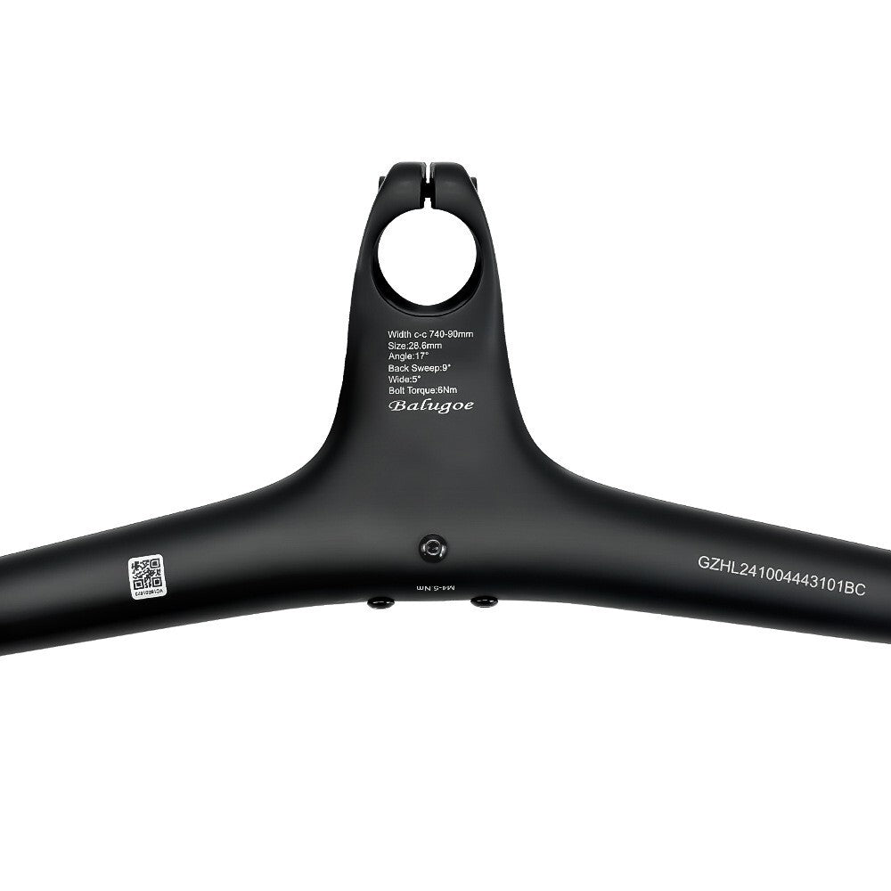 Carbon MTB Lenker Vorbau Integriert 740mm T700 280g Cockpit + Steuersatz Matt