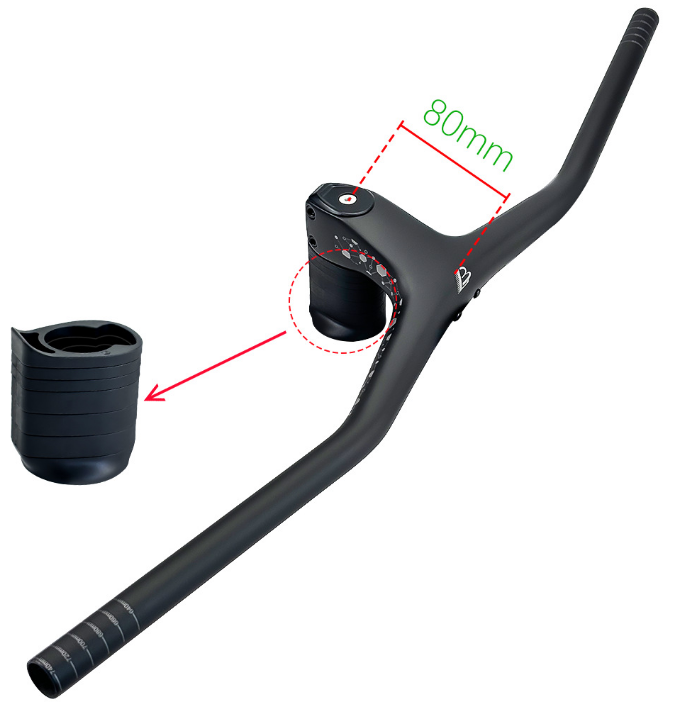 Carbon MTB Lenker Vorbau Integriert 740mm T700 280g Cockpit + Steuersatz Matt