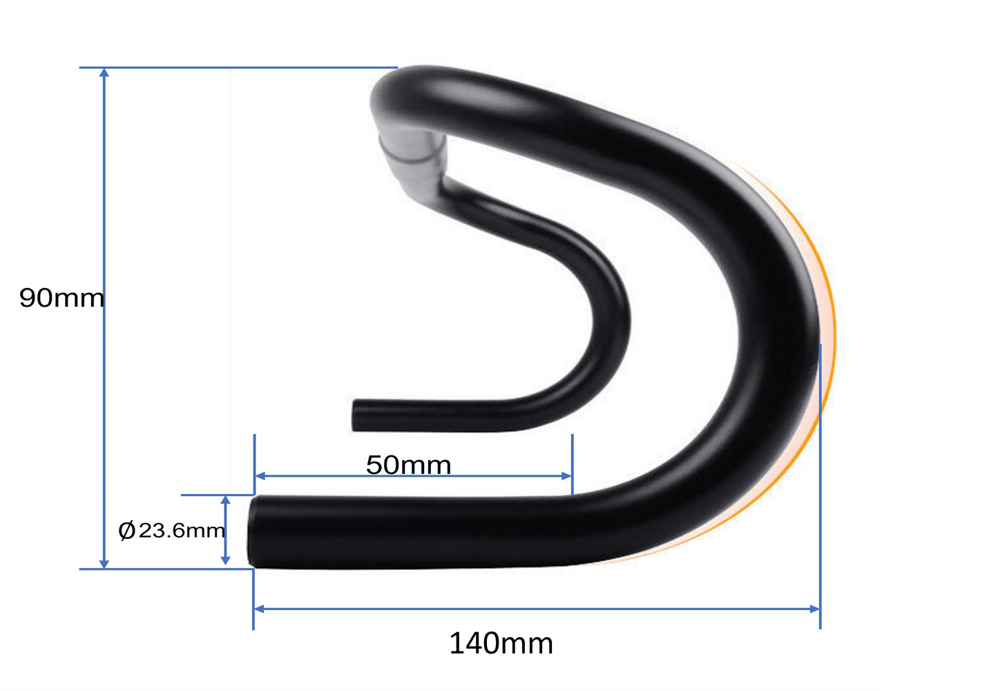 Ergo Alu Rennrad Lenker 25,4mm x 420mm Road Race Fahrradlenker T6061 302g Black