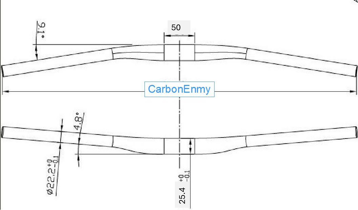 Voll Carbon MTB Riser Lenker 25,4mm Fahrradlenker 3K Hochglanz 30mm Rise 580-720mm