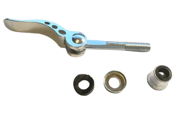 Fahrrad Schnellspanner M8 x 55mm Sattelklemme Alu Schwarz Silber