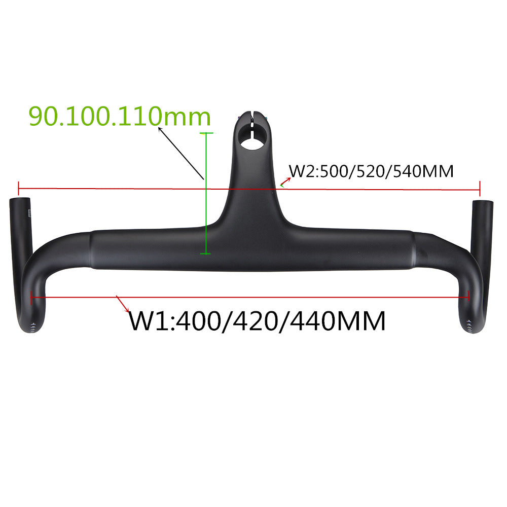 Carbon Rennrad Lenker, Integrierter Vorbau, Gravel Lenker, All-Road Cockpit, 25 Grad Flare, Aero Lenker, Lenker 400mm 420mm, Vorbau 80mm 90mm, Gravelbike Cockpit, Carbon Lenker Set