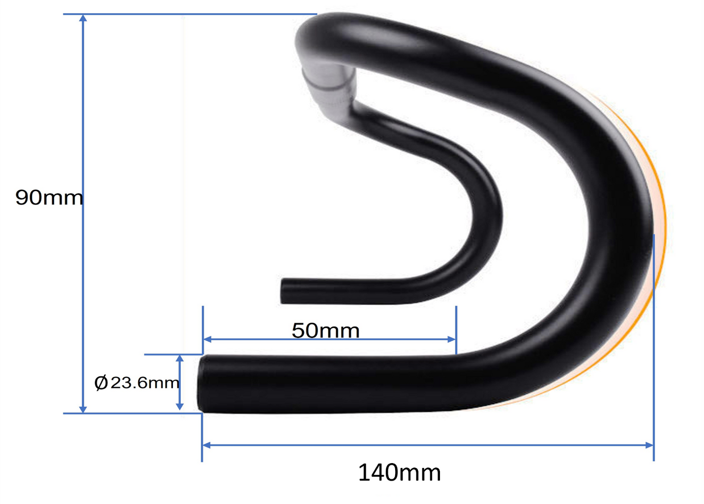 Ergo Alu Rennrad Lenker 25,4mm x 420mm Road Race Fahrradlenker T6061 302g schwarz neu